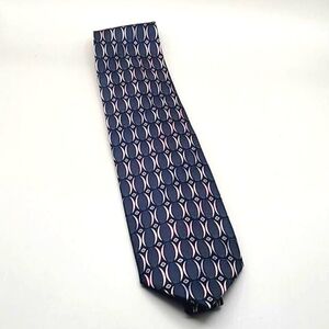 Alexander Julian Colours Silk Necktie, Navy Blue & Pink Circles